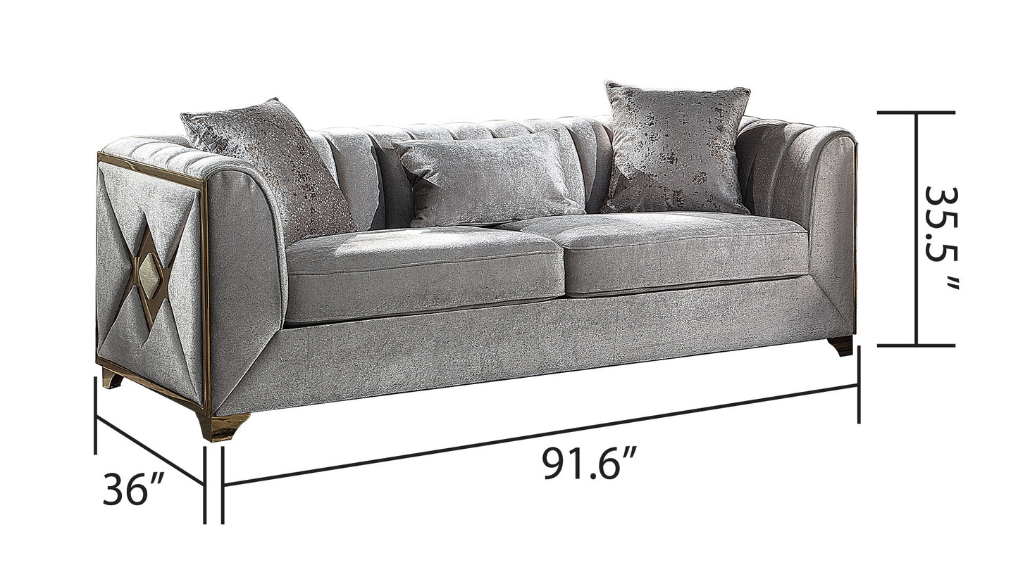 Velencia 3Pc Modern Living Room Set in Cream
