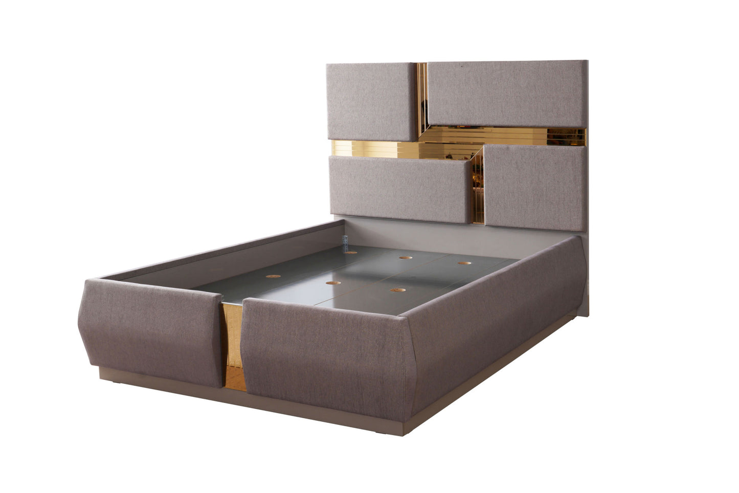 Graywood Renaissance Queen Bed with Lavish Tufted Upholstery
