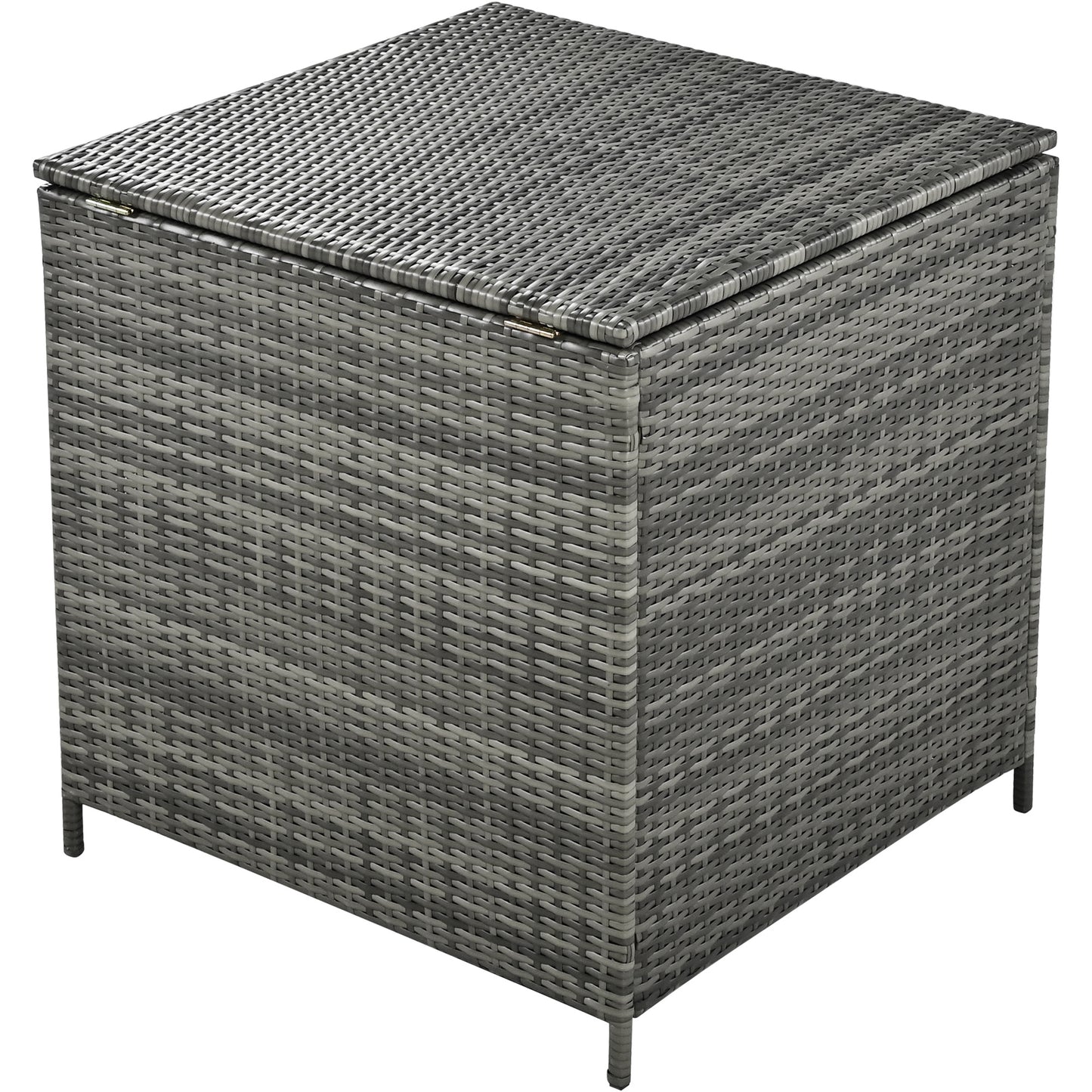 Outdoor 6-Piece All Weather PE Rattan Sofa Set, Garden Patio Wicker Sectional Furniture Set with Adjustable Seat, Storage Box, Removable Covers and Tempered Glass Top Table