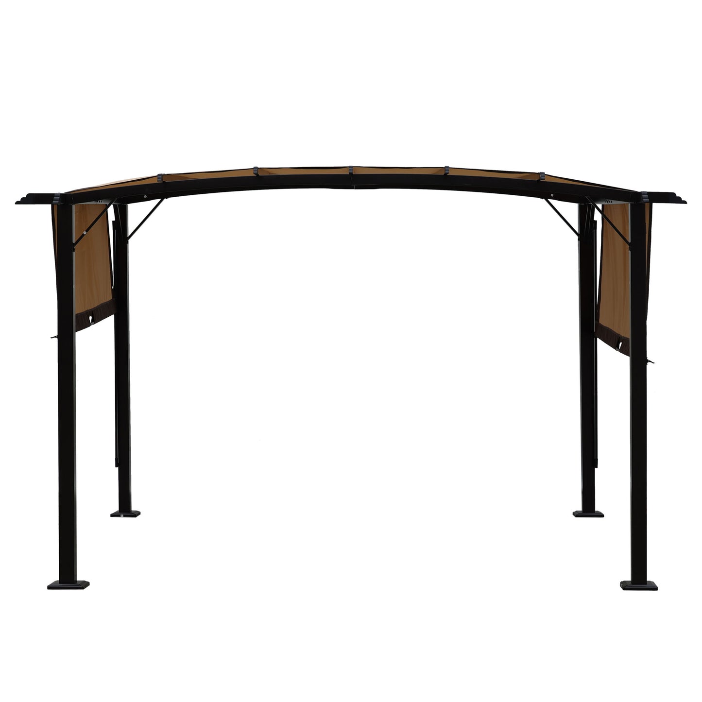 12 x 9 Ft Outdoor Pergola Patio Gazebo,Retractable Shade Canopy,Steel Frame Grape Gazebo,Sunshelter Pergola for Gardens,Terraces,Backyard