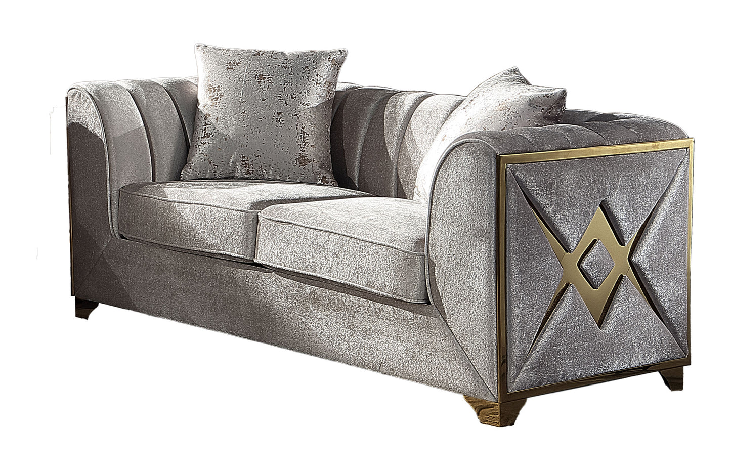 Velencia 2Pc Modern Living Room Set in Cream