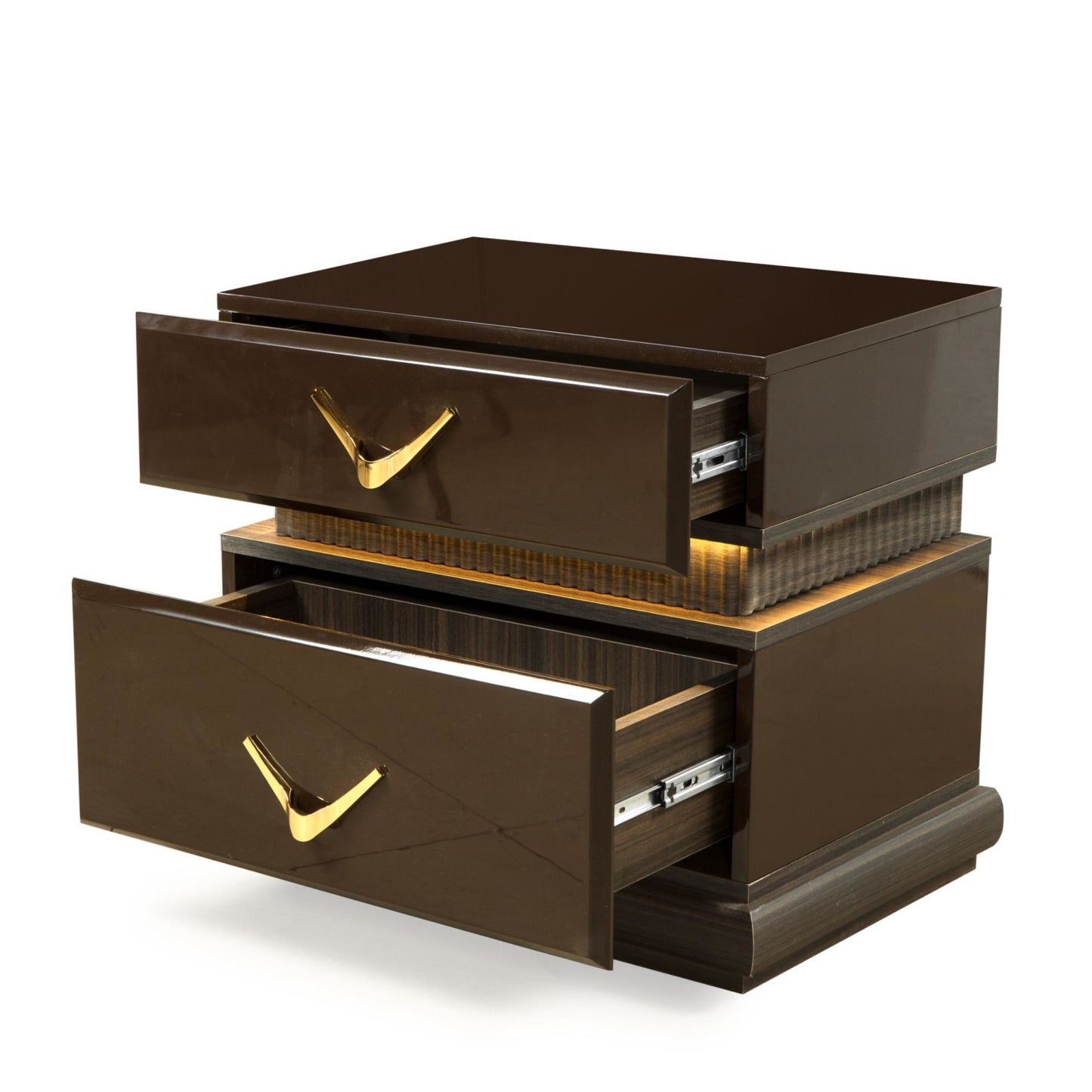 Dunhill Modern Style 2-Drawer Night stand Made with Wood in Brown