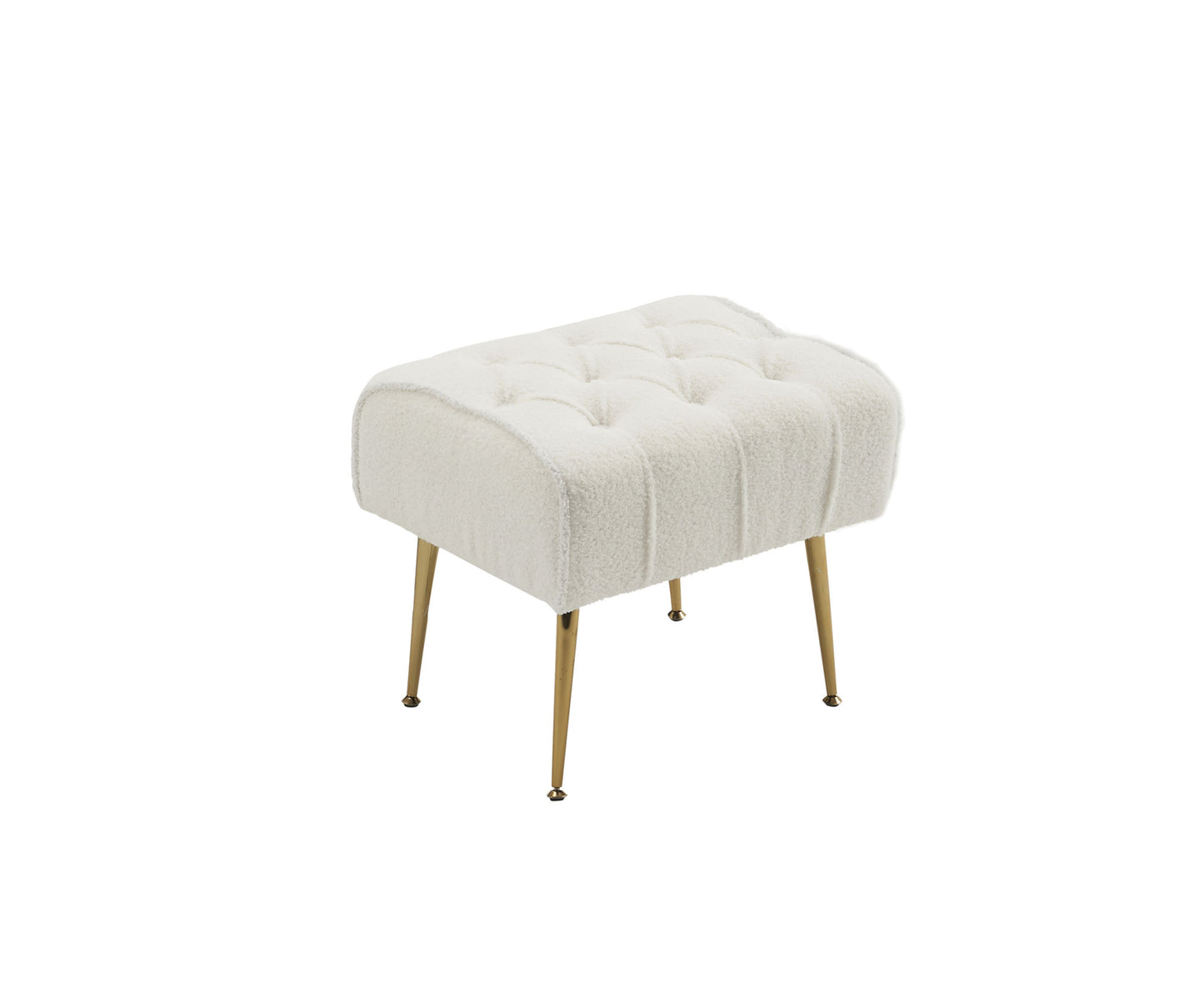 Modern Accent Chair with Ottoman, Comfy Armchair for Living Room, Bedroom, Apartment, Office (White)