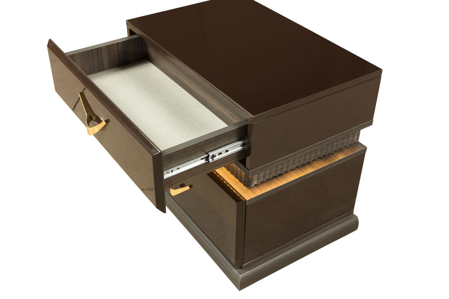 Dunhill Modern Style 2-Drawer Night stand Made with Wood in Brown