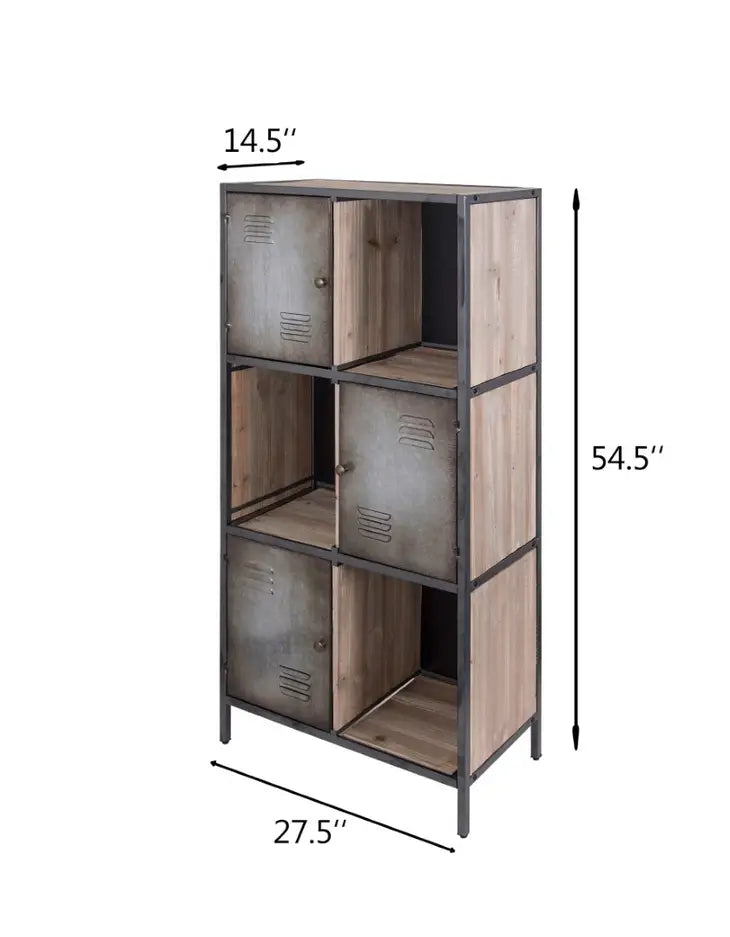 Jayce Rustic Cube Locker Bookcase
