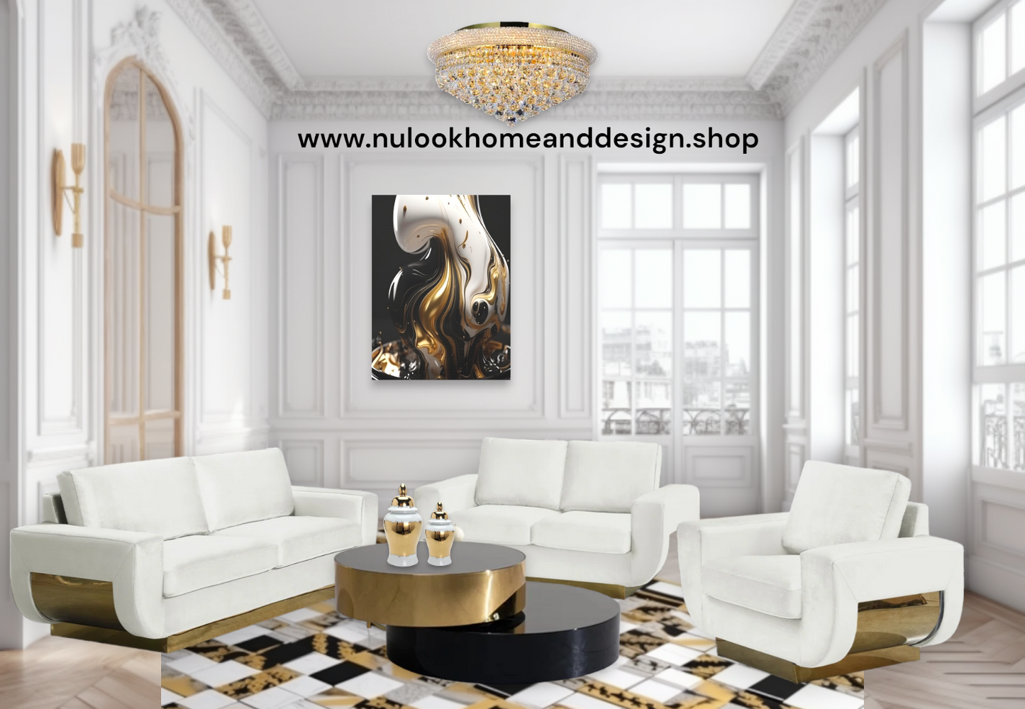 Velvet Elegance Living Room Ensemble-3 Sofa Set