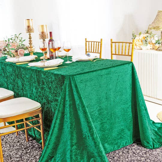 Ice Crushed Velvet Square Tablecloth 85x85 Inch: Blush Pink/Rose Gold / 90"x132"