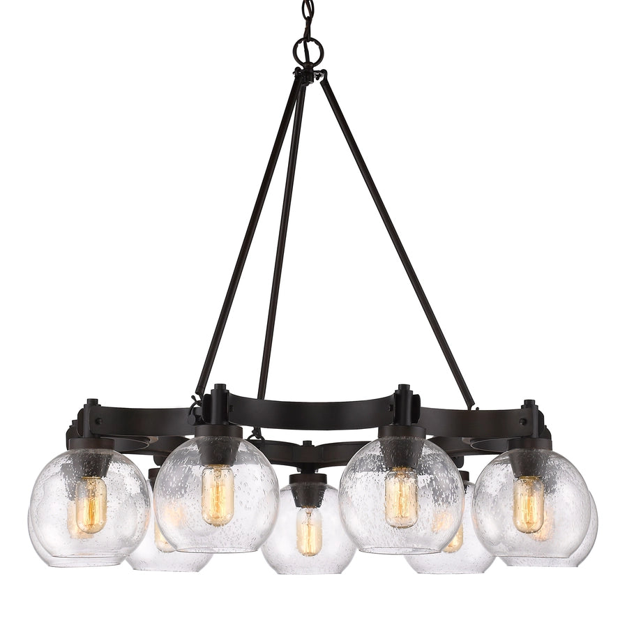 Galveston 9-Light Chandelier in Rubbed Bronze for Use in Bedrooms, Dining Rooms, Foyers, Kitchens, Living Rooms Chandelier