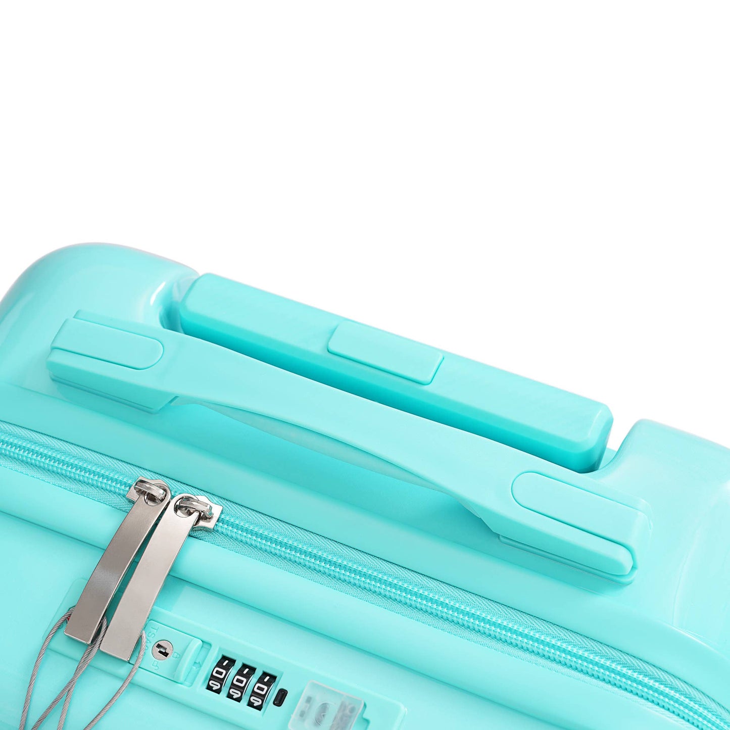 Luggage Set of 3, 20, 24, 28inch with USB Port: Light Blue