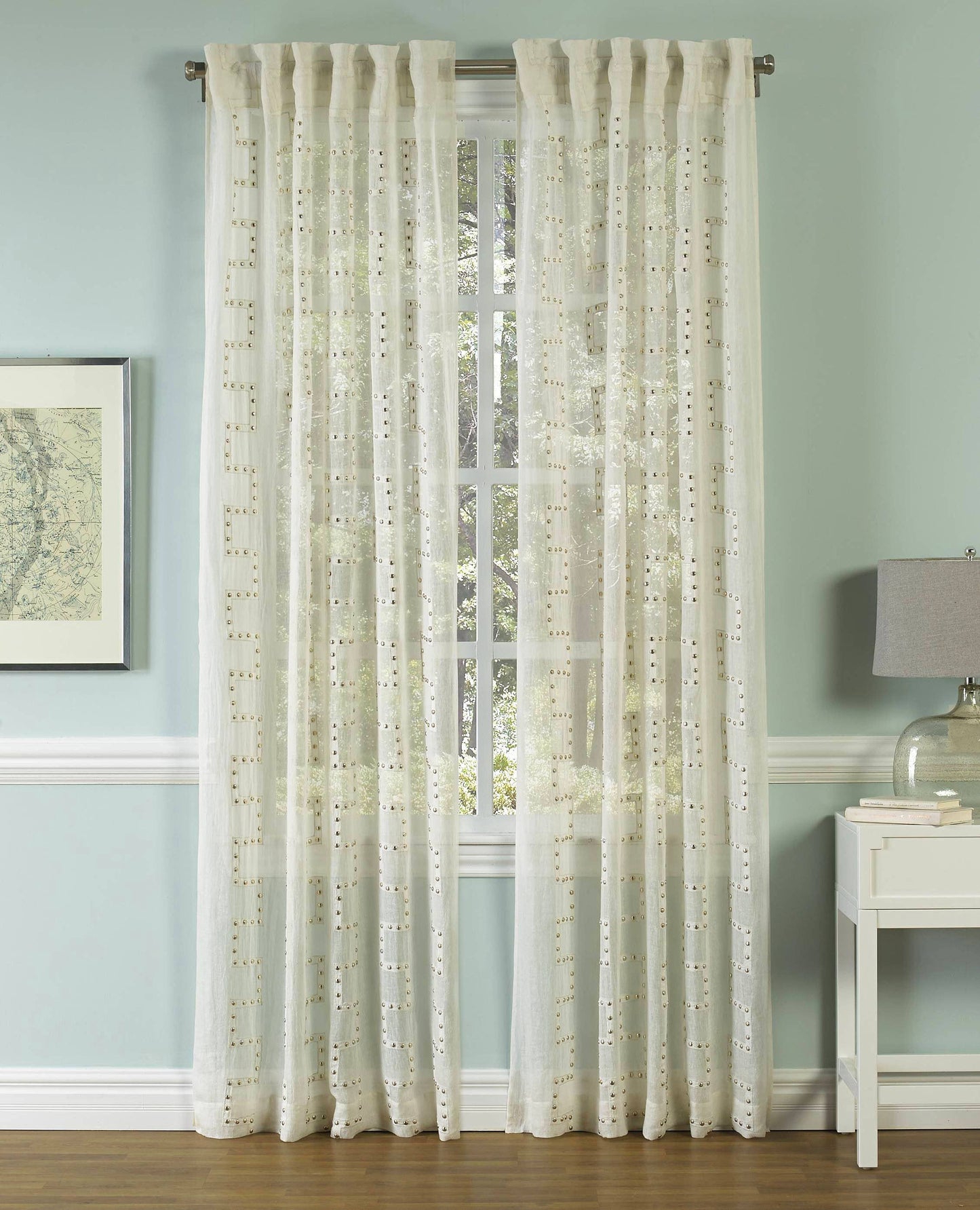 Lilly White Linen Panel: 54"x96"