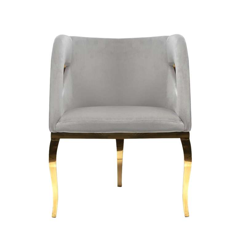 Velvet Luxe Triad Chair- Gray