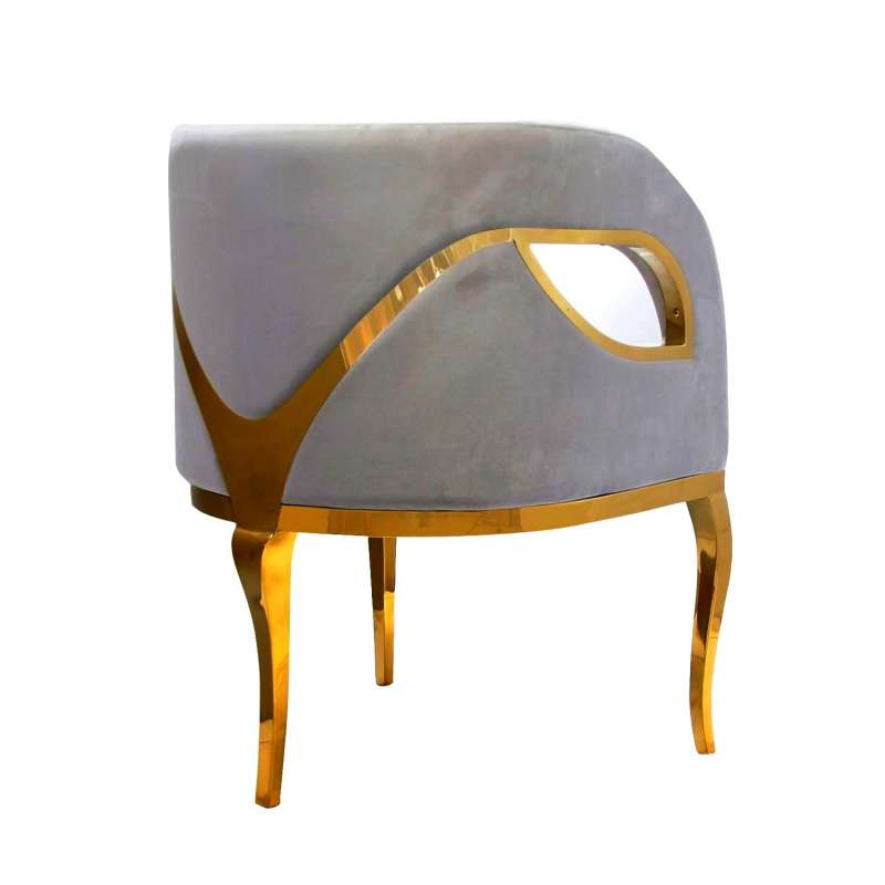 Velvet Luxe Triad Chair- Gray