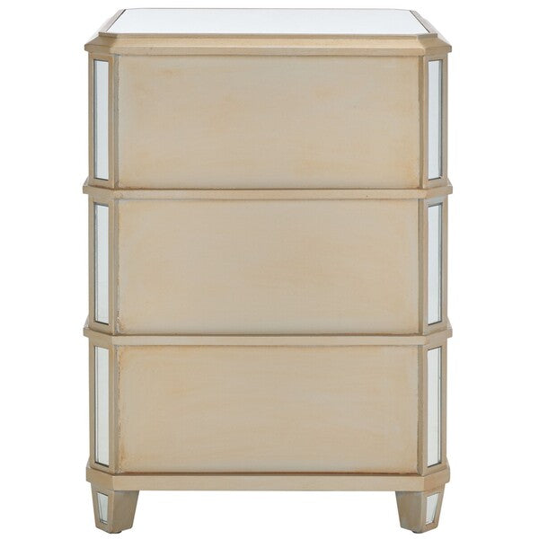 Giana 3 Drawer Mirrored Nightstand