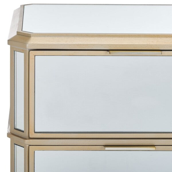Giana 3 Drawer Mirrored Nightstand
