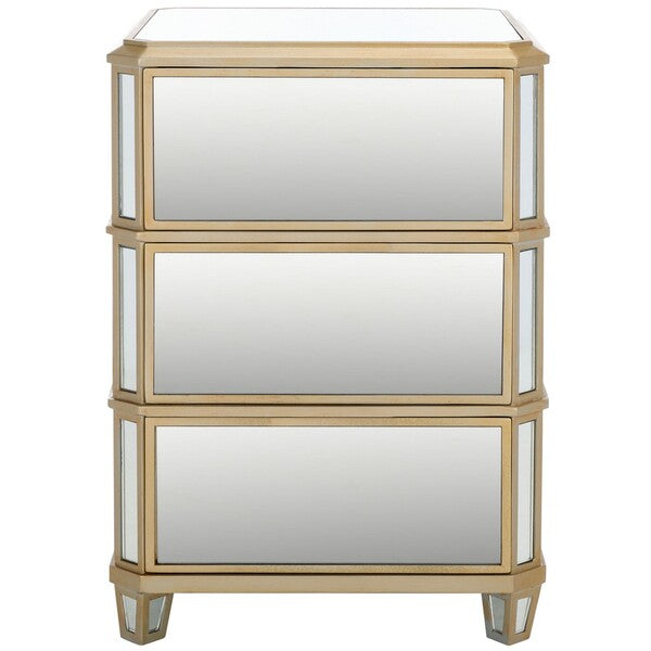 Giana 3 Drawer Mirrored Nightstand