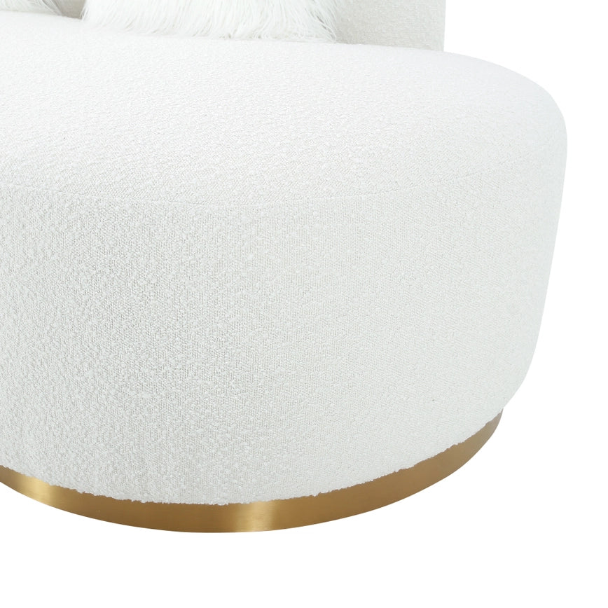 Simona Curved Sofa, White