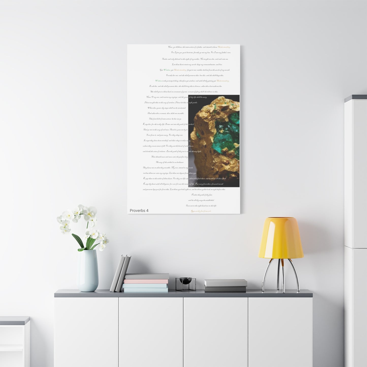 Proverbs 4: Nothing is worth more than Wisdom and Understanding (Abstract). - Wall Art