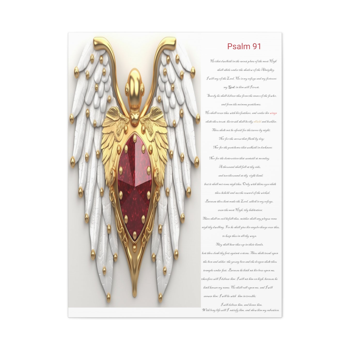 Psalm 91 wall art Canvas