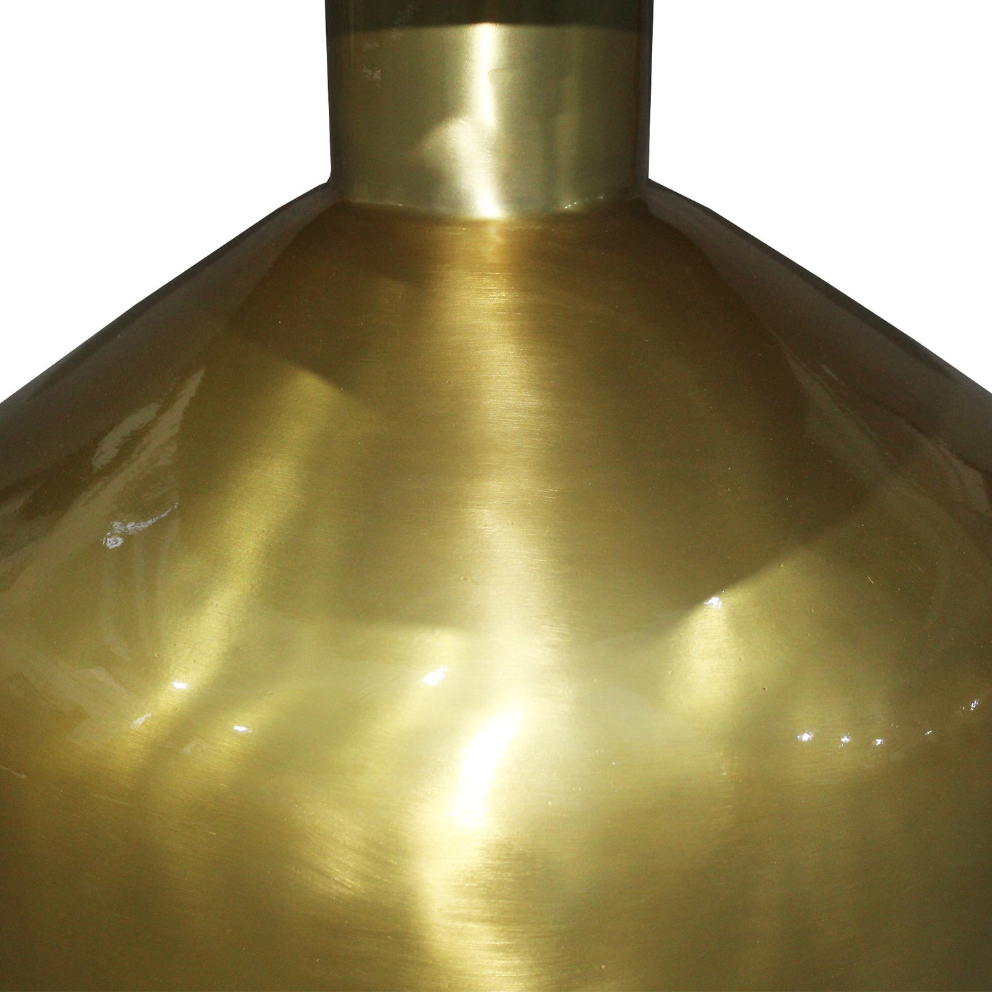 24 Inch Metal Frame End Table with Round Top and Bottle Shape Base; Gold