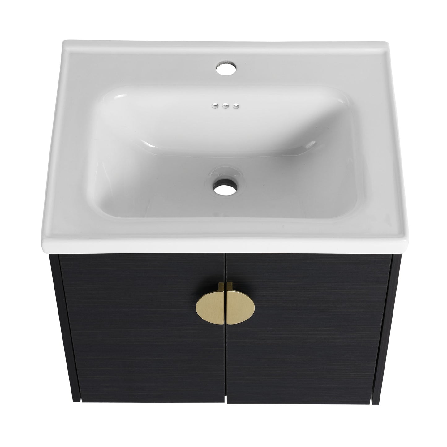 24 Inch Soft Close Doors Bathroom Vanity With Sink, For Small Bathroom(KD-Packing)