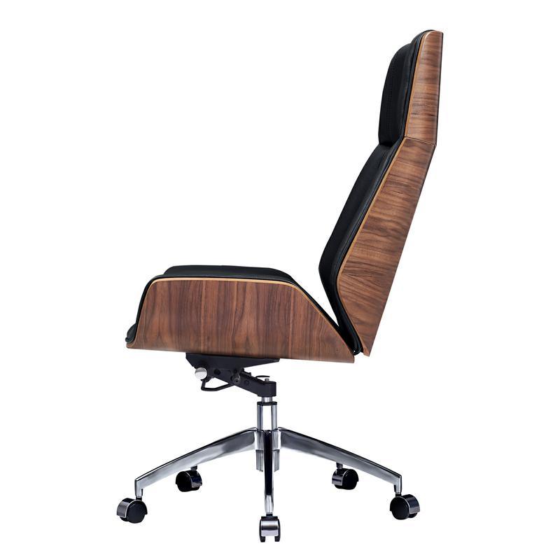Ergonomic Office Chair Swivel Armless Seat Chair High Back Genuine Leather