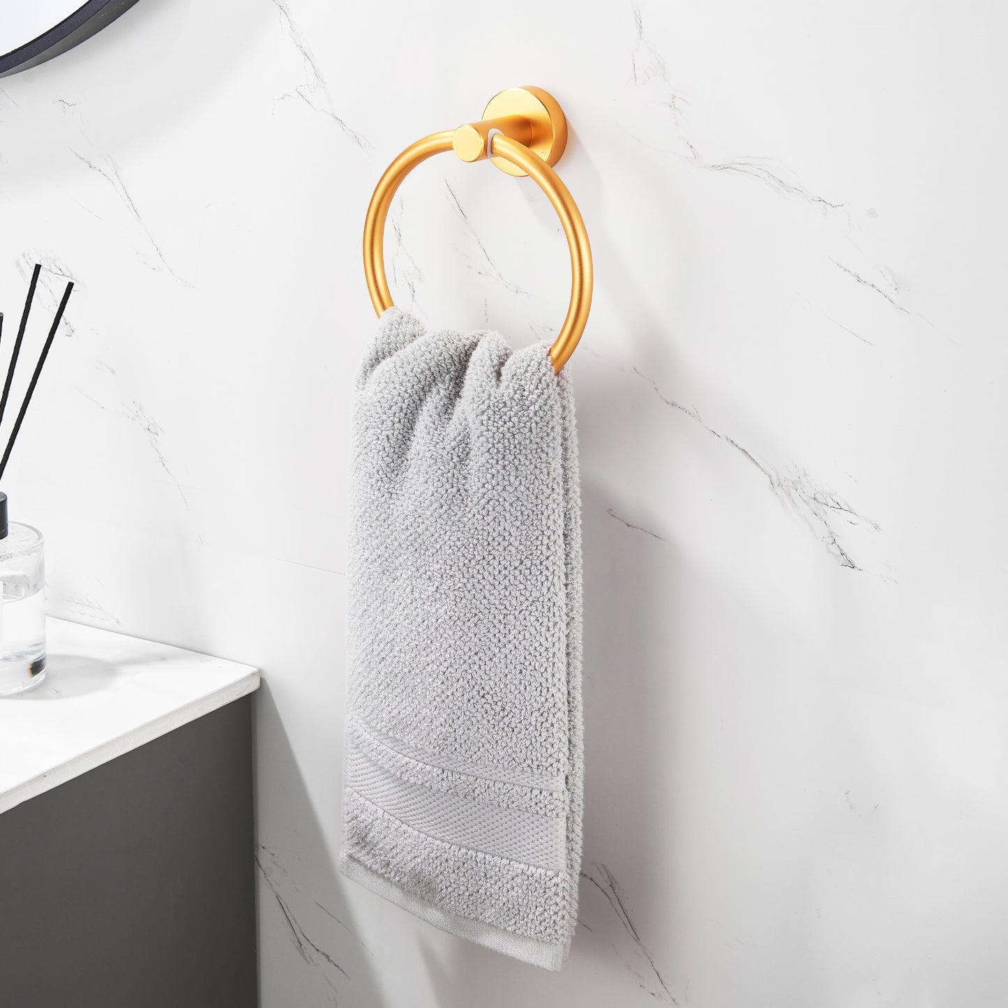 Bathroom Hardware Set; Thicken Space Aluminum 6 PCS Towel bar Set- Brushed Gold 24 Inches Wall Mounted