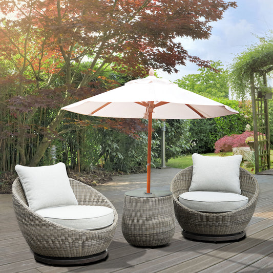 Cozy Outdoor - 3 Set  - All-Weather Resin Wicker, Powder-Coated Aluminum, Fully Assembled