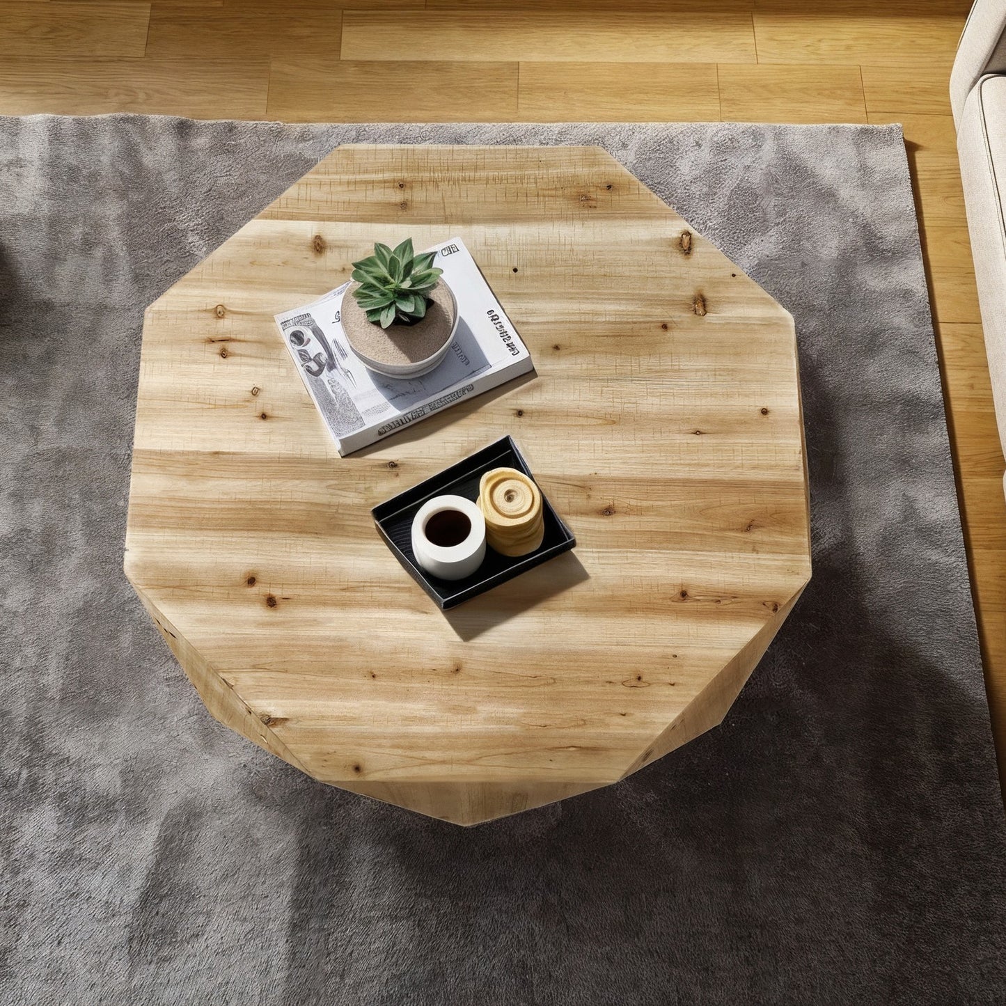 Three-dimensional Embossed Pattern Design American Retro Style -Coffee Table