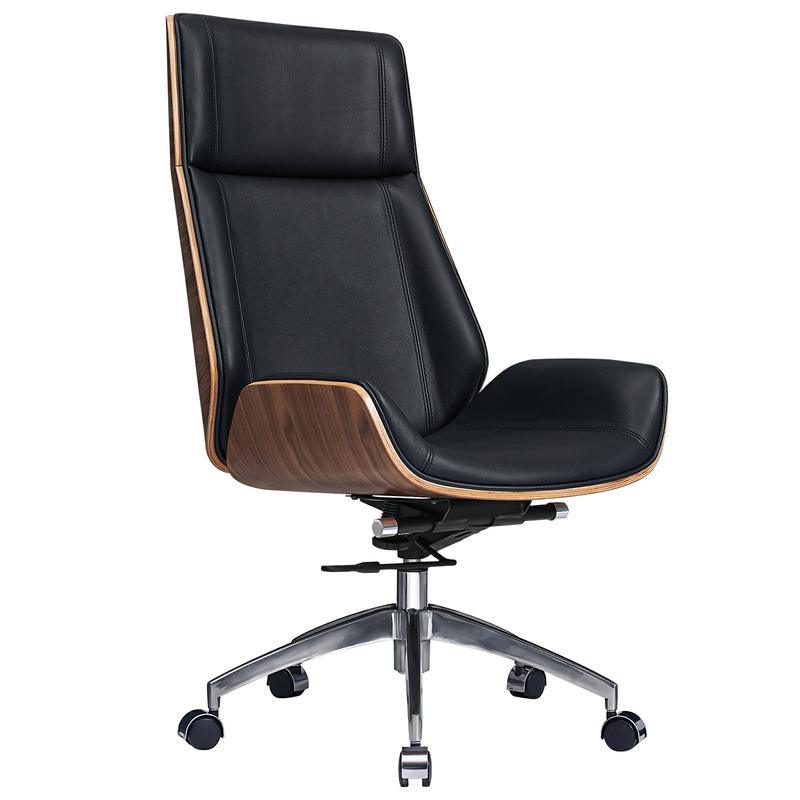 Ergonomic Office Chair Swivel Armless Seat Chair High Back Genuine Leather
