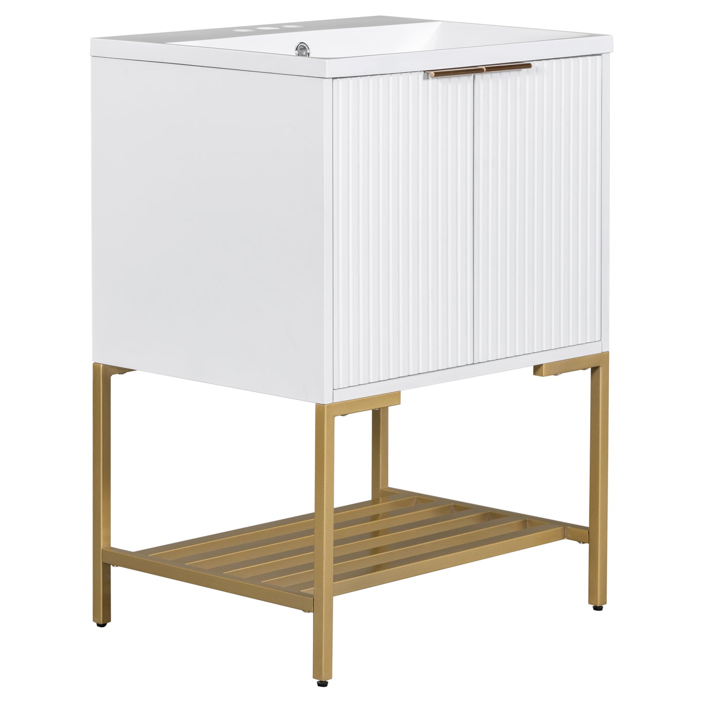 24" Bathroom Vanity with Sink, Bathroom Vanity Cabinet- White