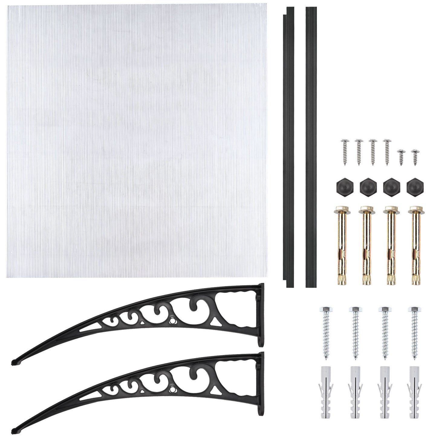 100x100 5mm PC Hollow Sheet Awning