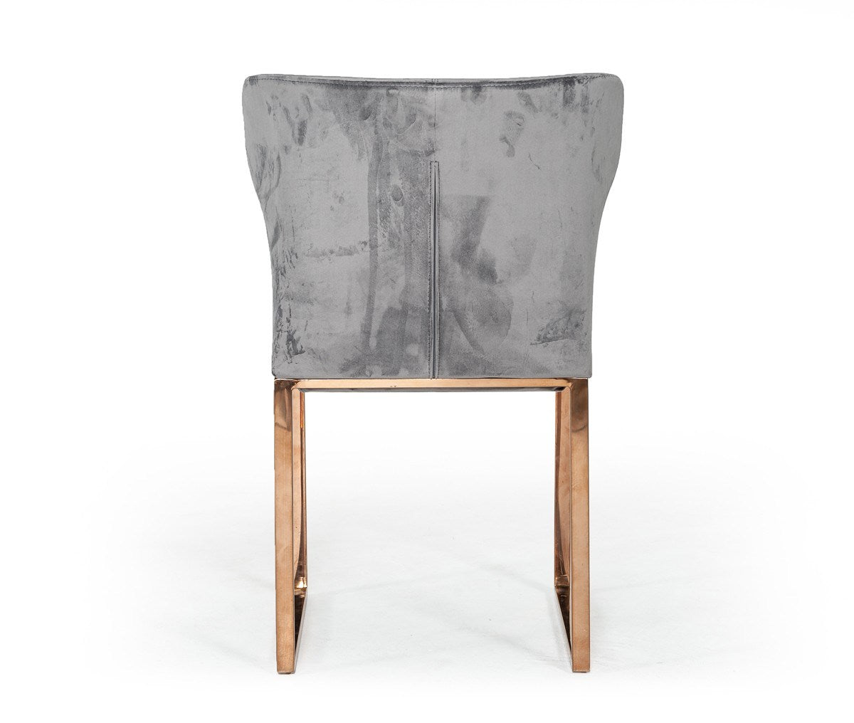 Modrest Chadwick Modern Grey Velvet & Rosegold Dining Chair