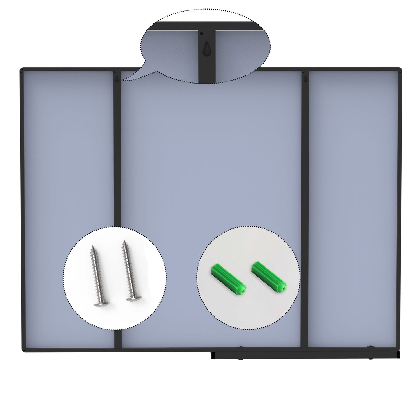 Modern Bathroom Mirror- Black Aluminum Frame 48x30 Inch