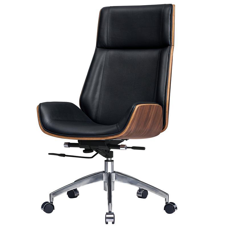 Ergonomic Office Chair Swivel Armless Seat Chair High Back Genuine Leather