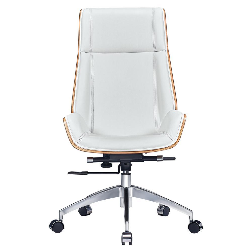 Ergonomic Office Chair Swivel Armless Seat Chair High Back Genuine Leather