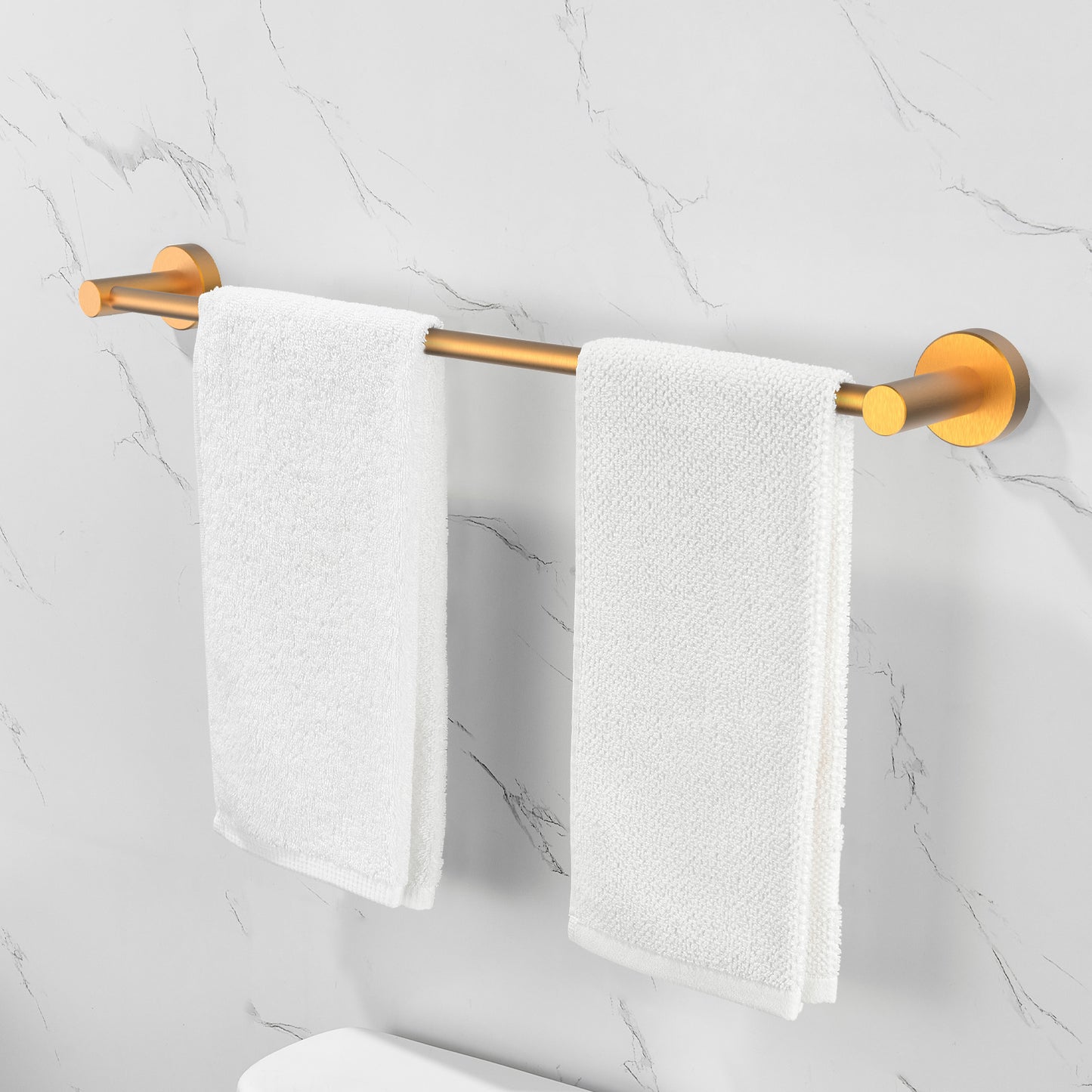 Bathroom Hardware Set; Thicken Space Aluminum 6 PCS Towel bar Set- Brushed Gold 24 Inches Wall Mounted
