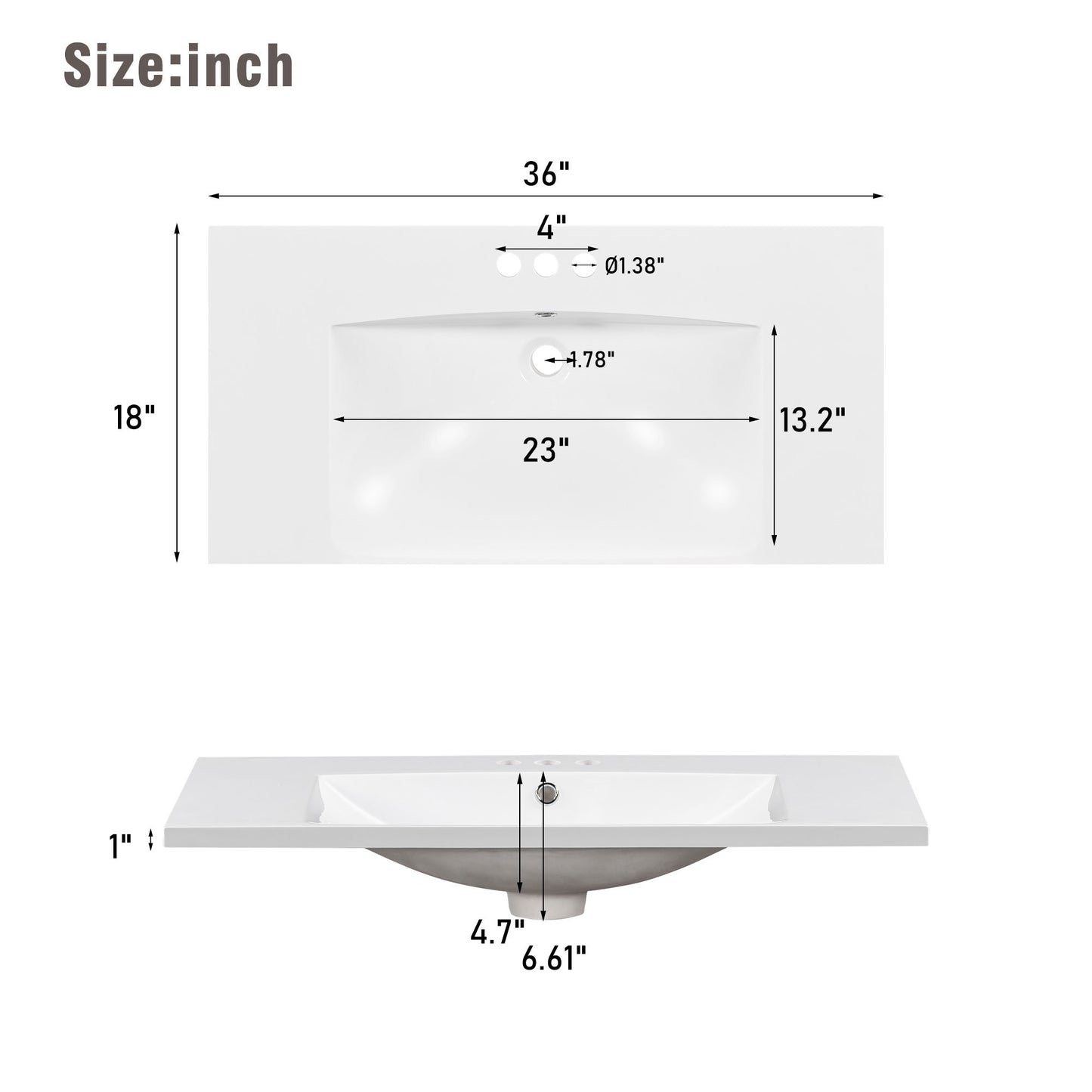 36-Inch Grey Bathroom Vanity with Solid Wood Frame and MDF, Resin Basin, 2 Single Resin Sink