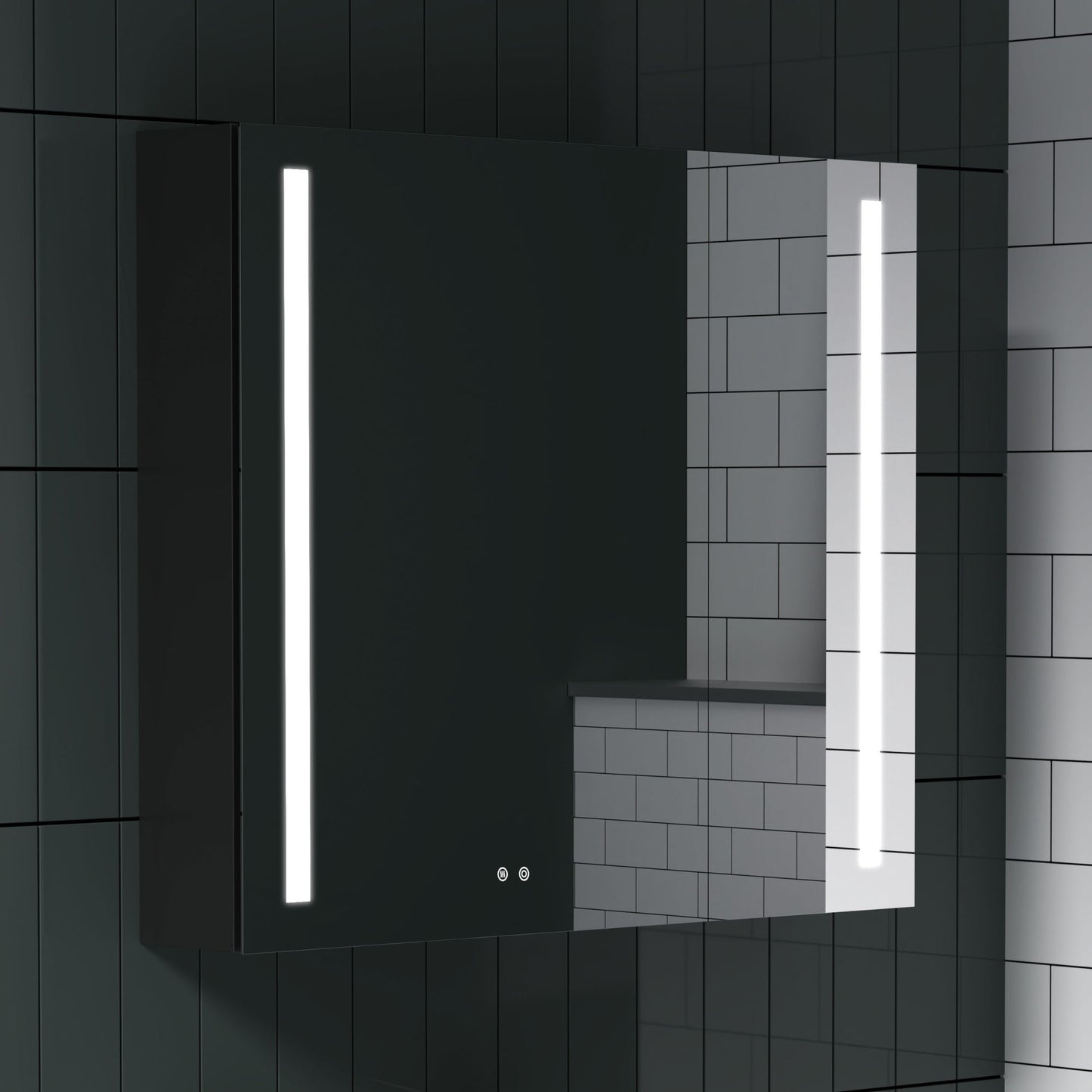 30" W x 26" H Modern Wall Mounted LED Frontlit Bathroom Mirror Temperature Adjustable, Memory Touch Switch