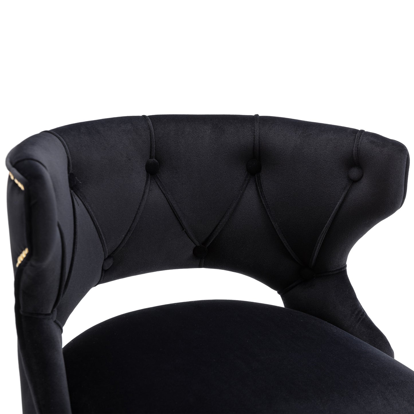 Black and Gold Velvet Bar Stools -2PCS/SET