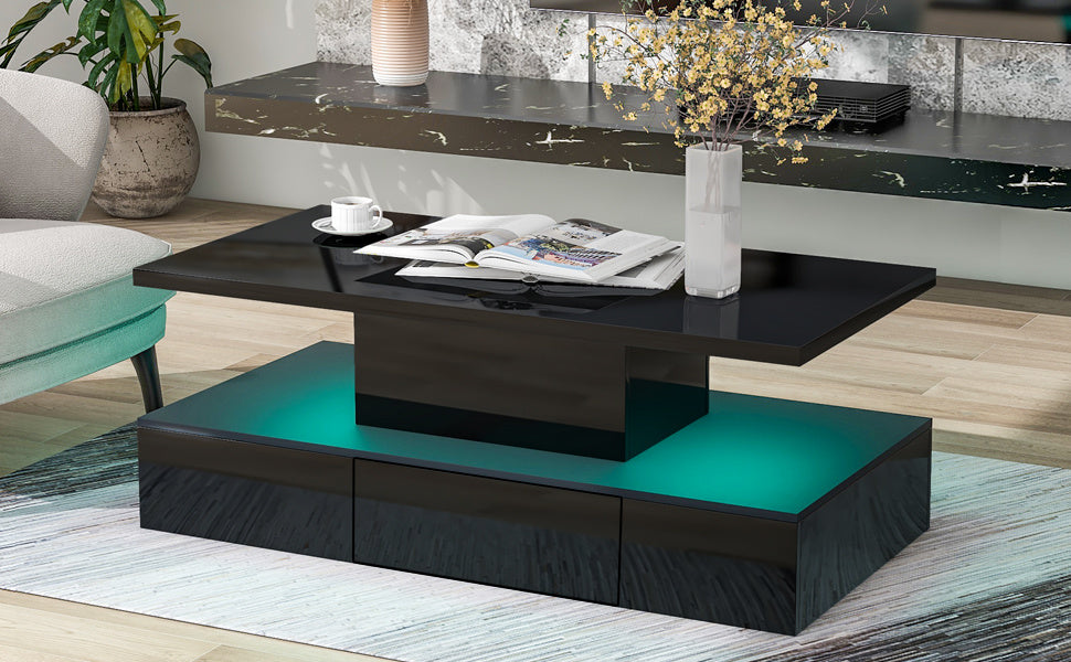 Modern Glossy Coffee Table with Drawer