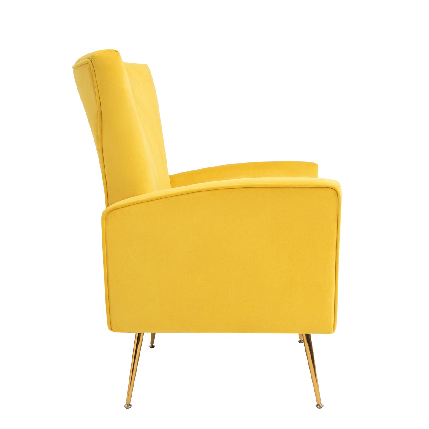 Velvet Accent Chair, Wingback Armchair with Gold Legs, Upholstered Single Sofa