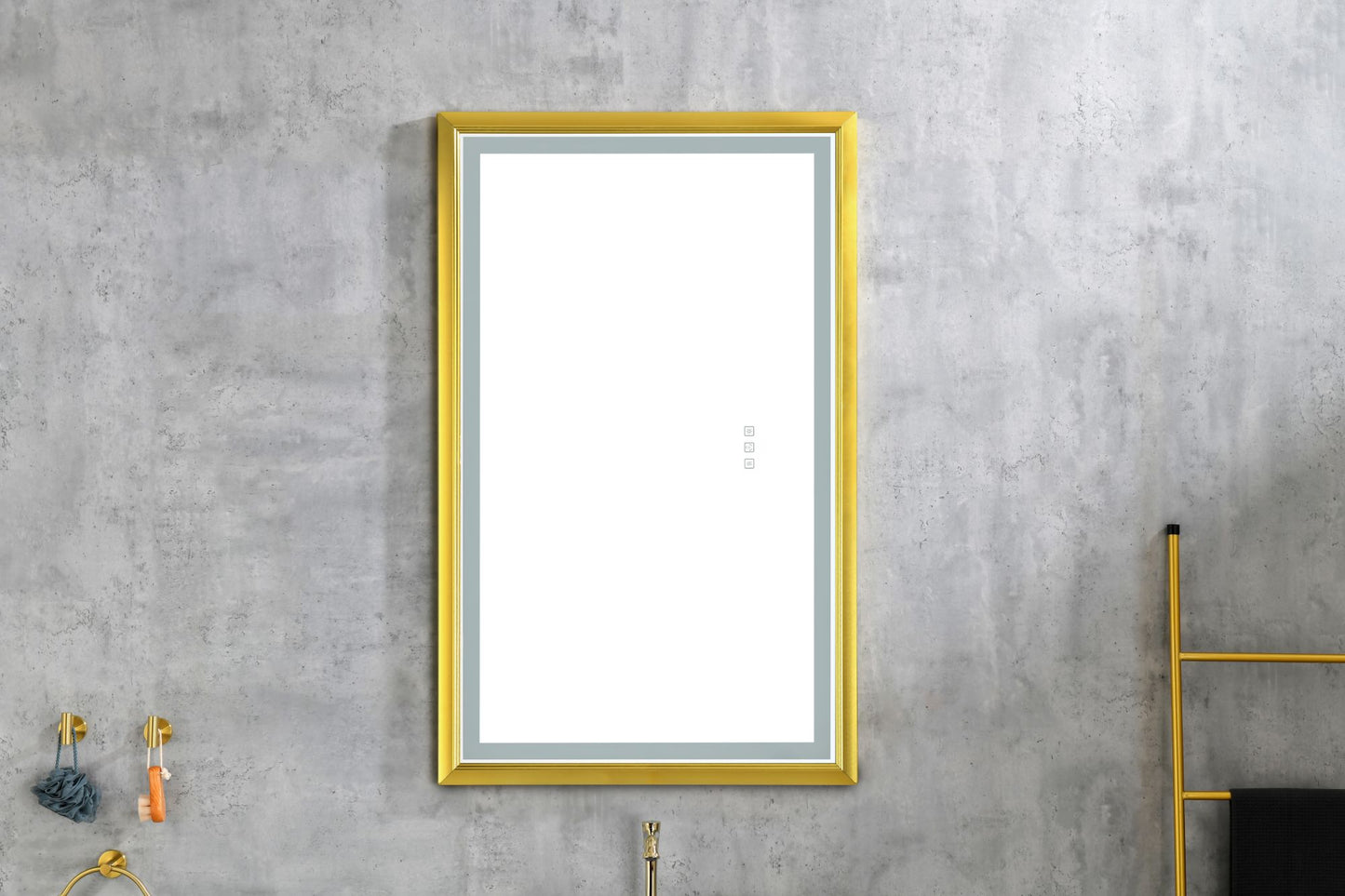 42 in. W x24 in. H Oversized Rectangular Black Framed LED Mirror Anti-Fog Dimmable Wall Mount Bathroom Vanity Mirror