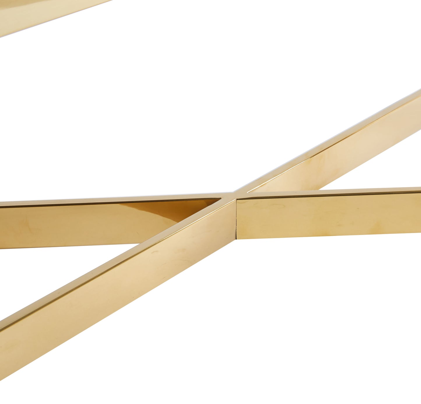 Gold Stainless Steel Coffee Table With acrylic Frame and Clear Glass Top