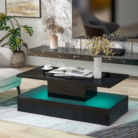 Modern Glossy Coffee Table with Drawer