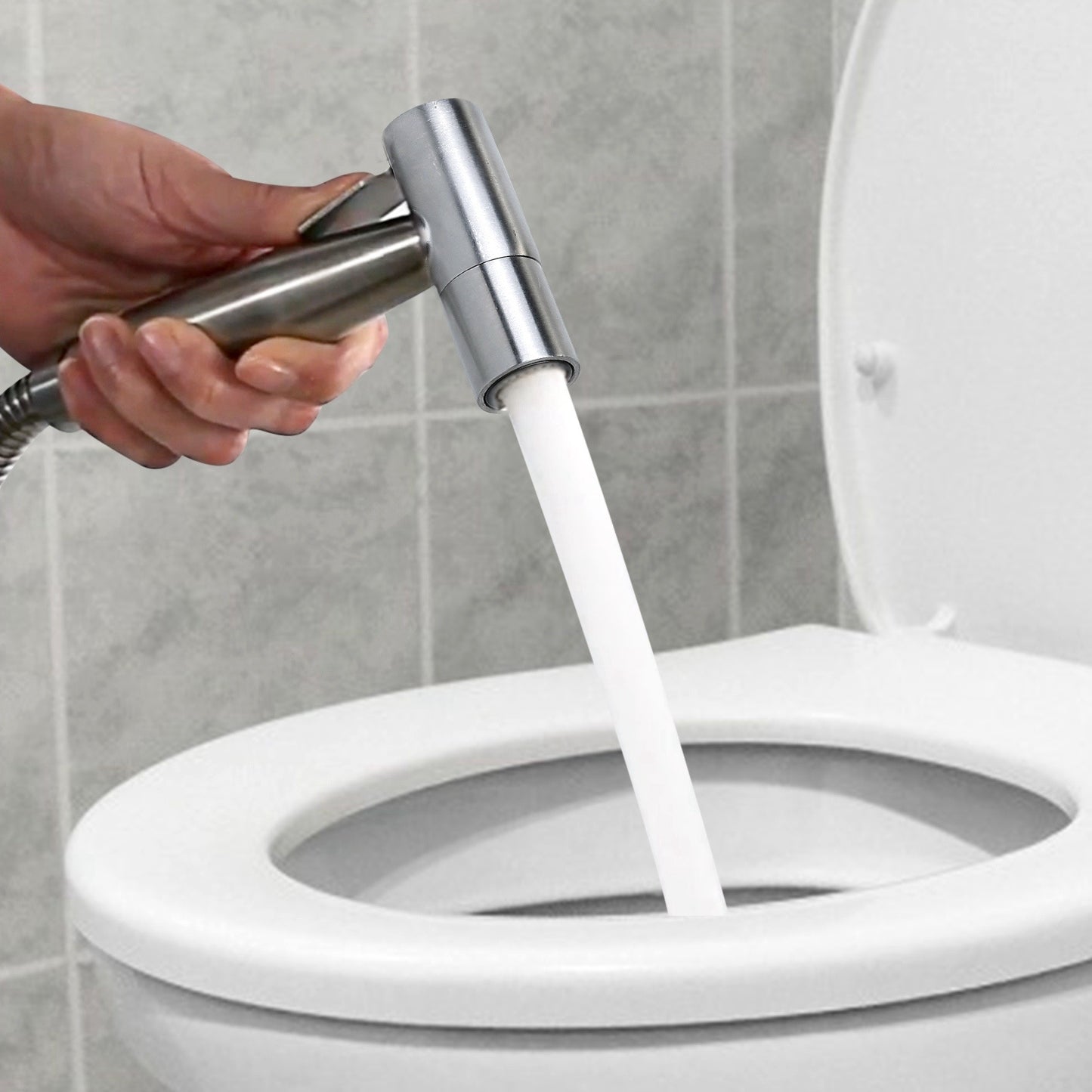 Handheld Bidet Sprayer Stainless Steel Bathroom Shower Toilet Bidet Sprayer Baby Cloth Diaper Sprayer Kit with Hose Brass Valve For Personal Hygiene Toilet Clean