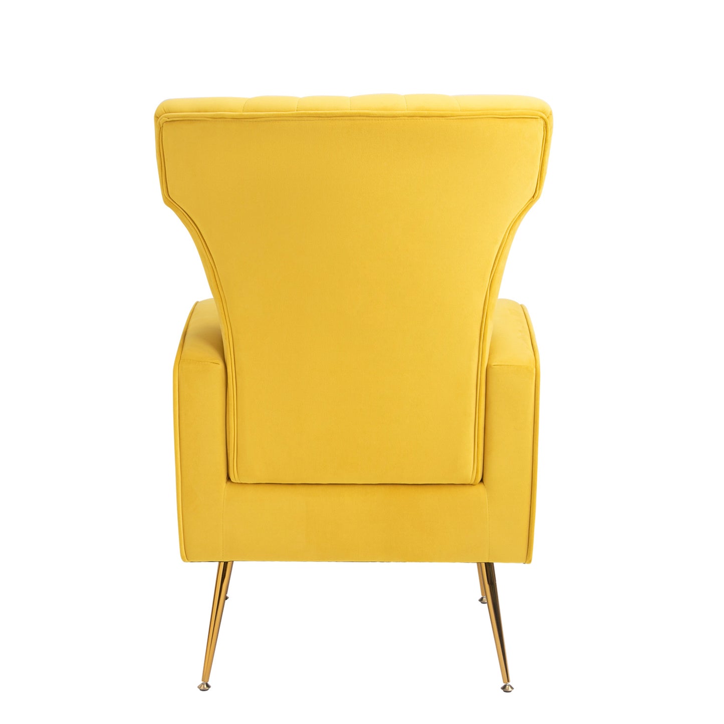 Velvet Accent Chair, Wingback Armchair with Gold Legs, Upholstered Single Sofa