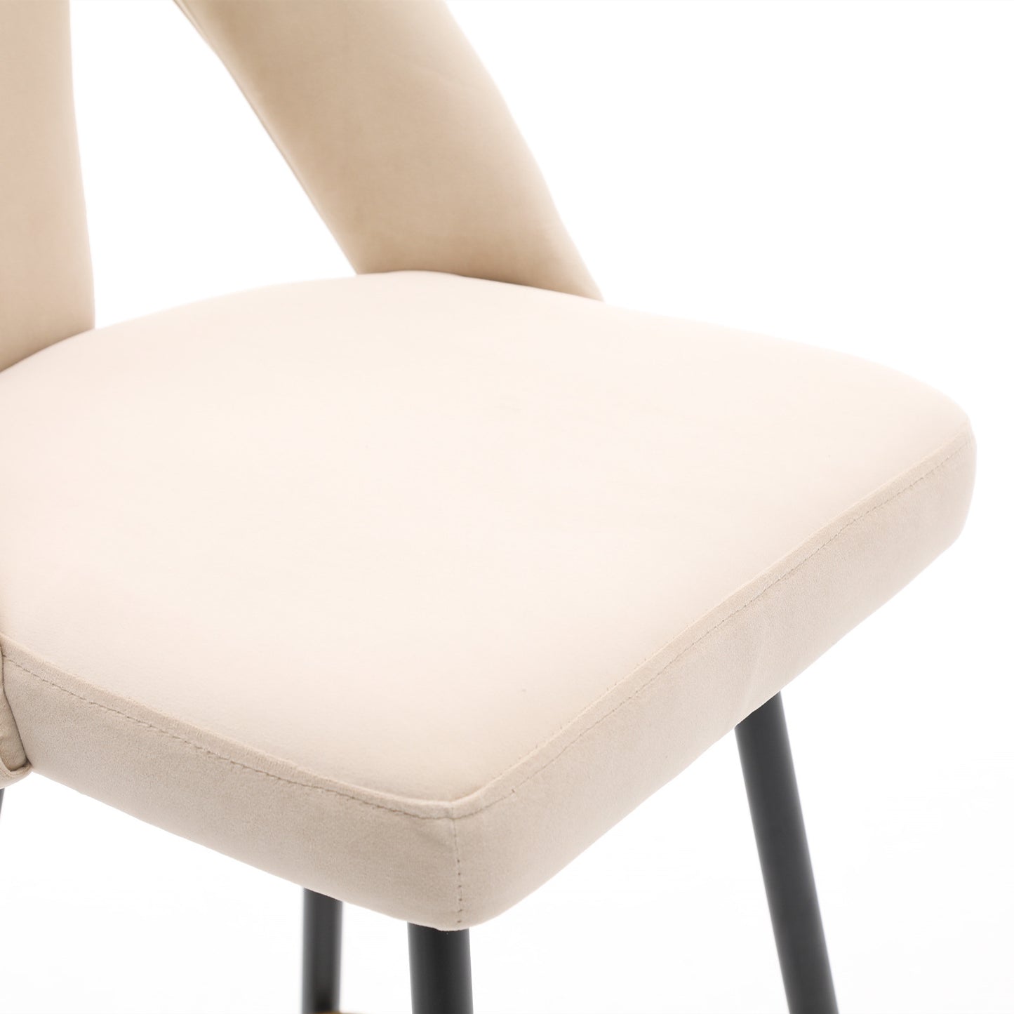 Collection Modern | Contemporary Velvet Upholstered  28\\\" Bar Stool & Counter Stools with Nailheads and Gold Tipped Black Metal Legs,Set of 2