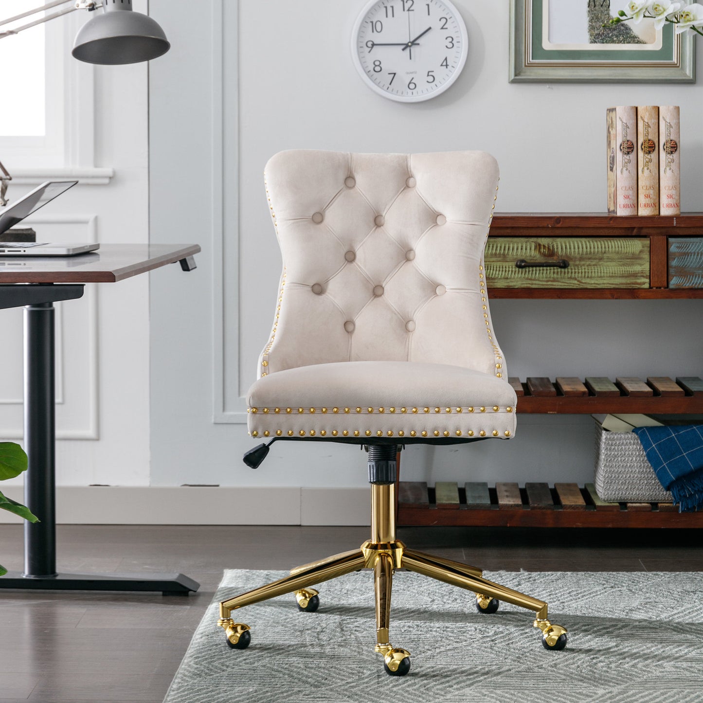 Home Office Chair, Swivel- (Beige)