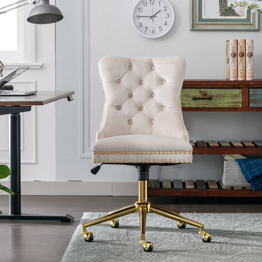 Home Office Chair, Swivel- (Beige)