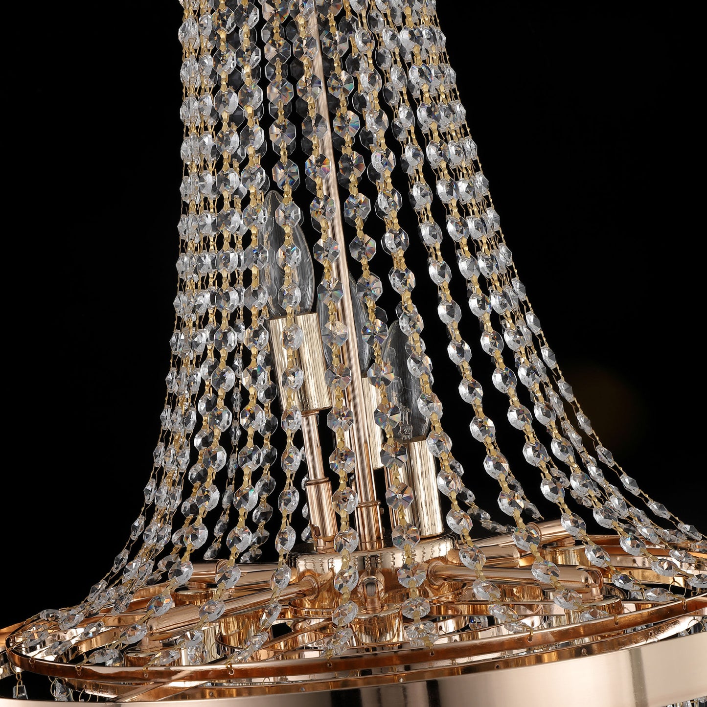 Gold Crystal Chandeliers, Large Contemporary Luxury Ceiling Lighting